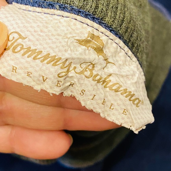 Tommy Bahama Flip Shore Reversible 1/4 Zip Pullover Sweater Men's XL Navy Olive - Picture 10 of 10